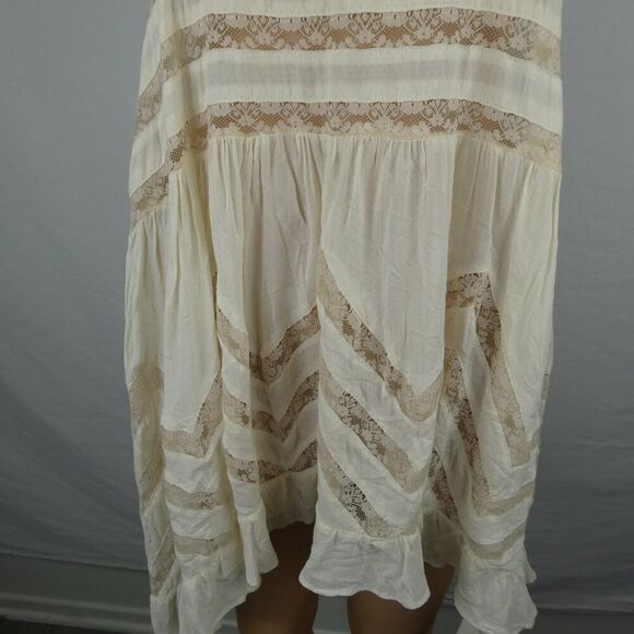 Free People Voile Lace Polka Dot Trapeze Swing Slip Dress Lace Tea Combo Small - Picture 5 of 10